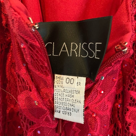 Red Laced Clarisse Prom Dress - Picture 3 of 3